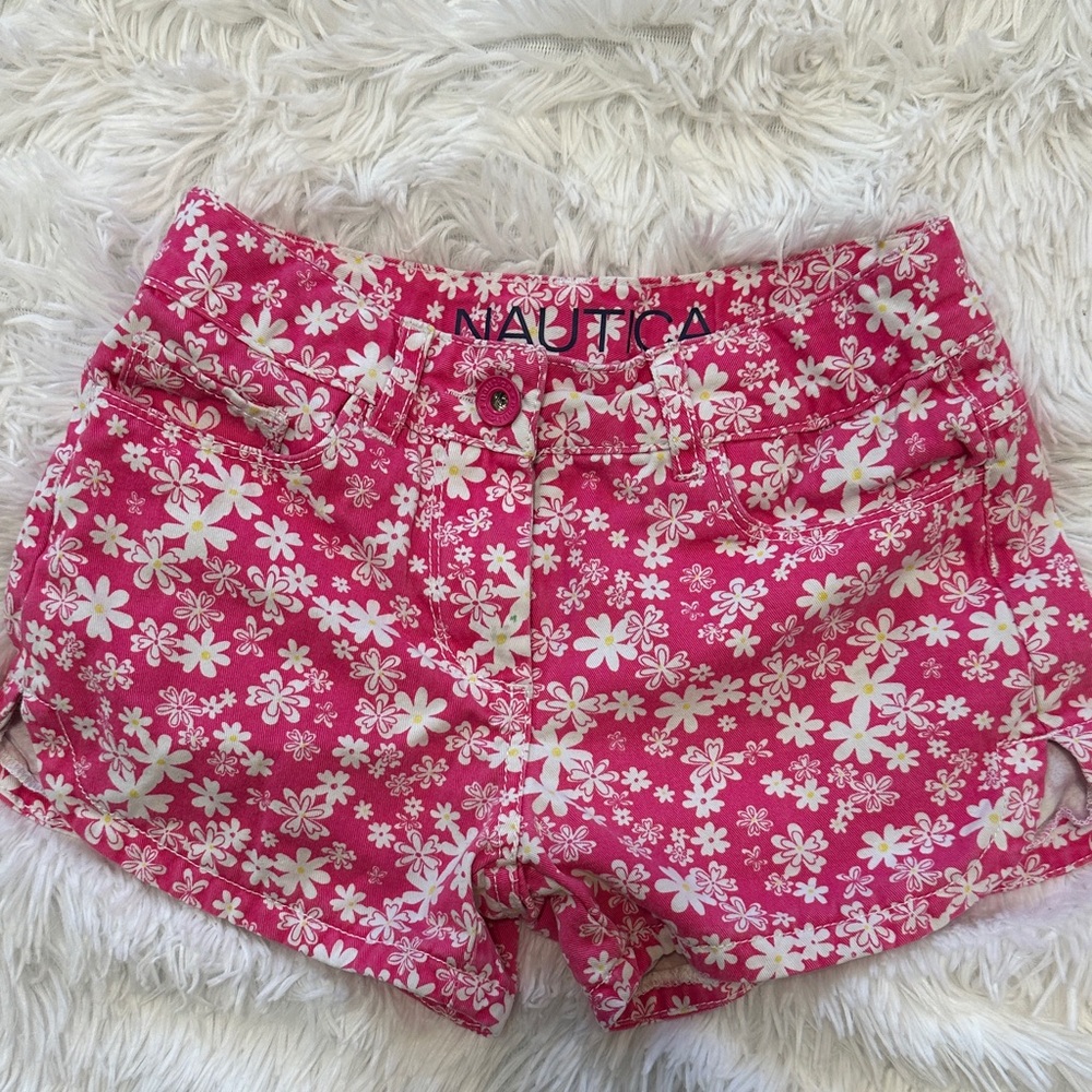 Nautica Pink Floral Girls' Jean Shorts